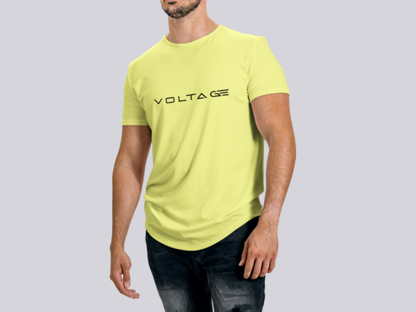 Voltageclothings Men's Printed Round Neck 100% Cotton Lite Yellow T-shirt - Image 3