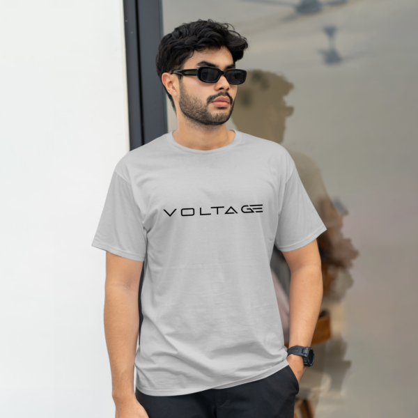 Voltageclothings Men's Printed Round Neck 100% Cotton Grey T-shirt