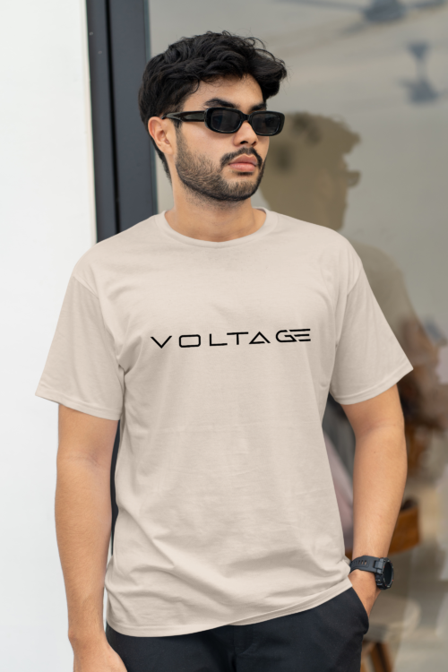 Voltageclothings Men’s Printed Round Neck 100% Cotton Sand T-shirt