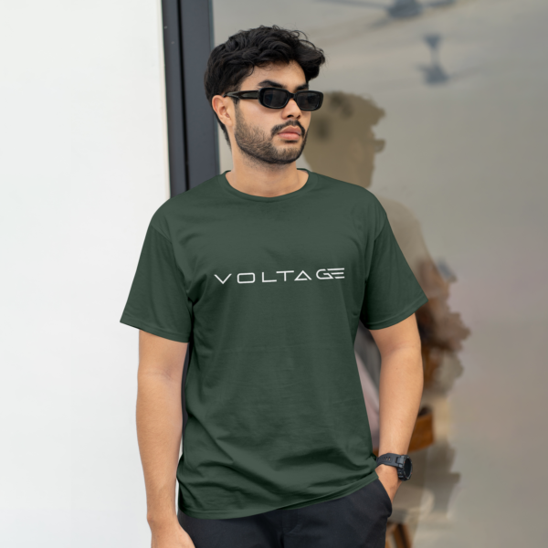 Voltageclothings Men's Printed Round Neck 100% Cotton Cement Green T-shirt