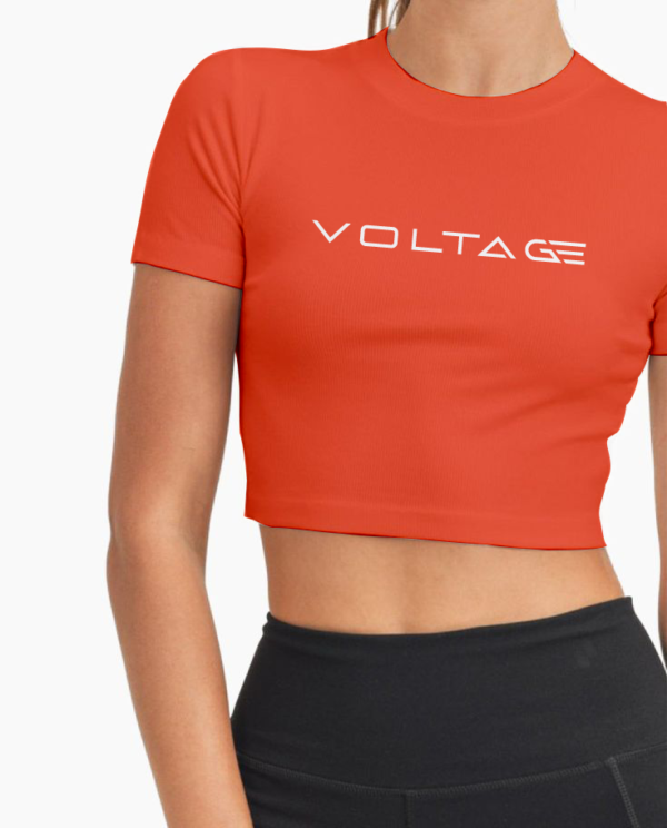 Voltageclothings Women's Printed Round Neck Tomato Crop Top Half Sleeve - Image 3