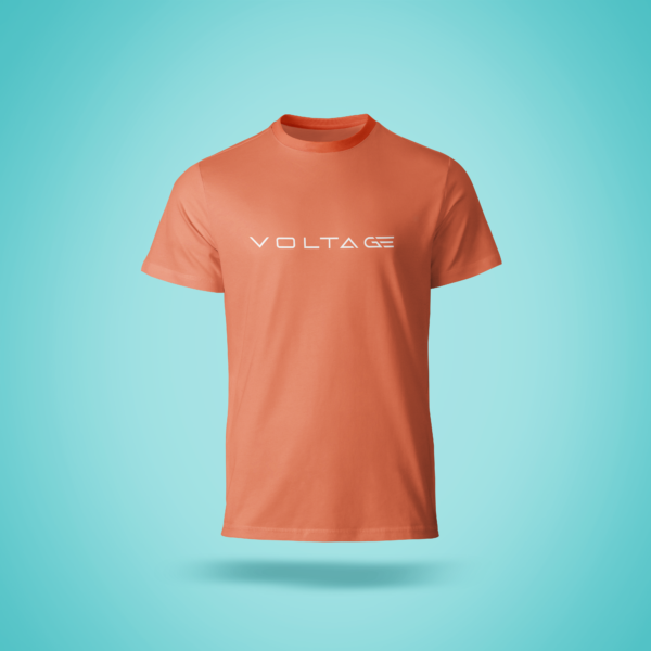 Voltageclothings Men's Printed Round Neck 100% Cotton Orange T-shirt - Image 4