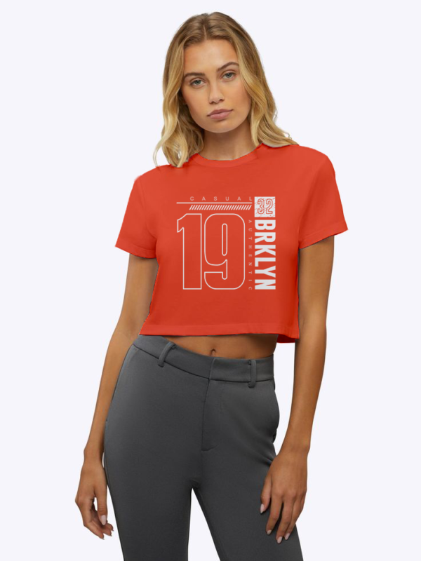 Voltageclothings Women's Printed Round Neck Tomato Crop Top Baggy